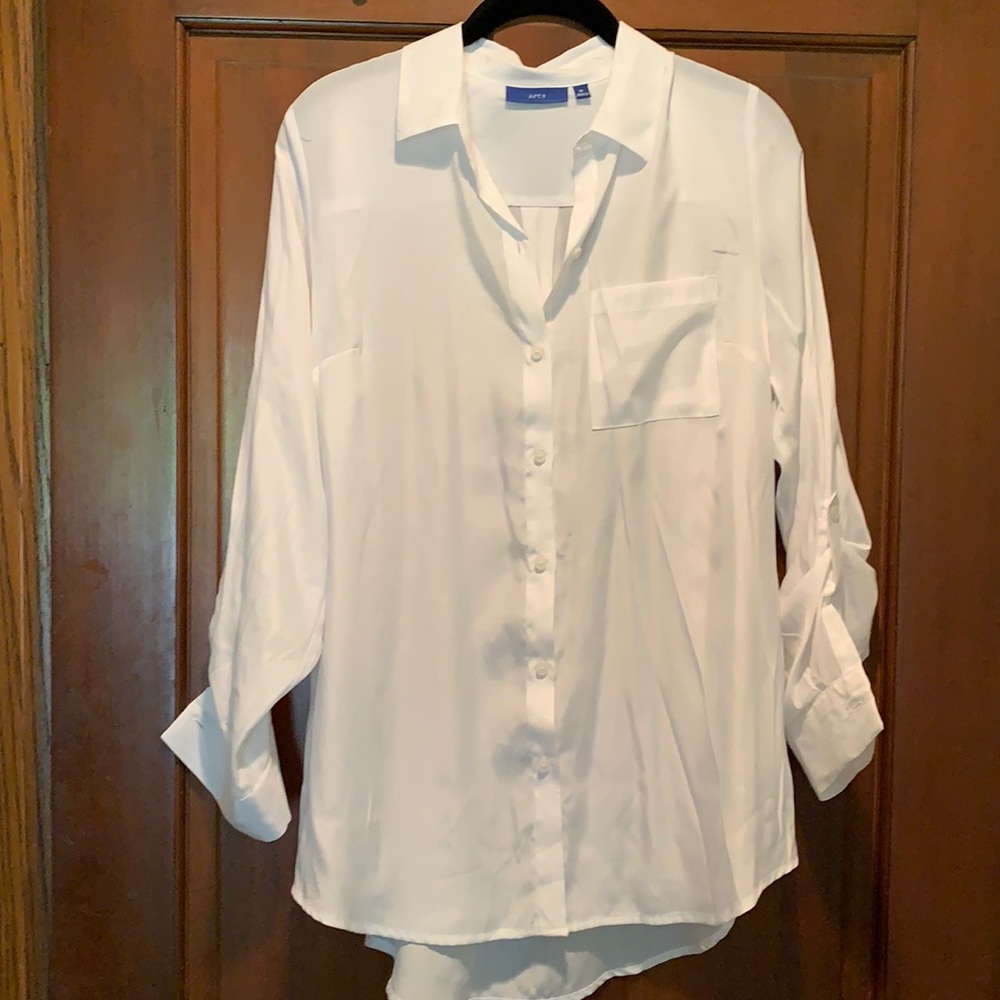 Apt 9 White Classic Drapy Button Down Shirt